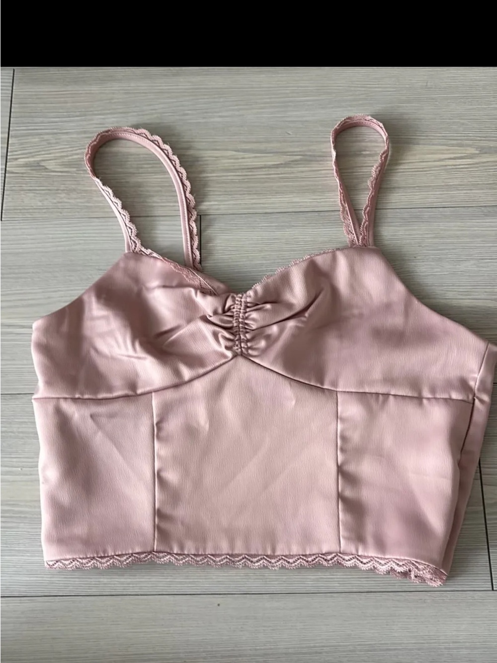 PacSun Lottie Moss Satin Crop Top Blush Pink